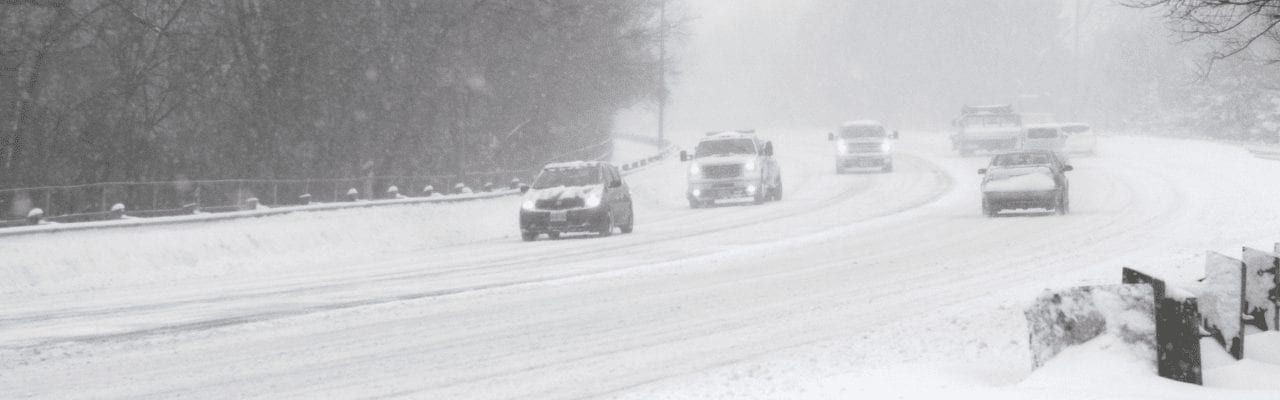 snowstorm in car